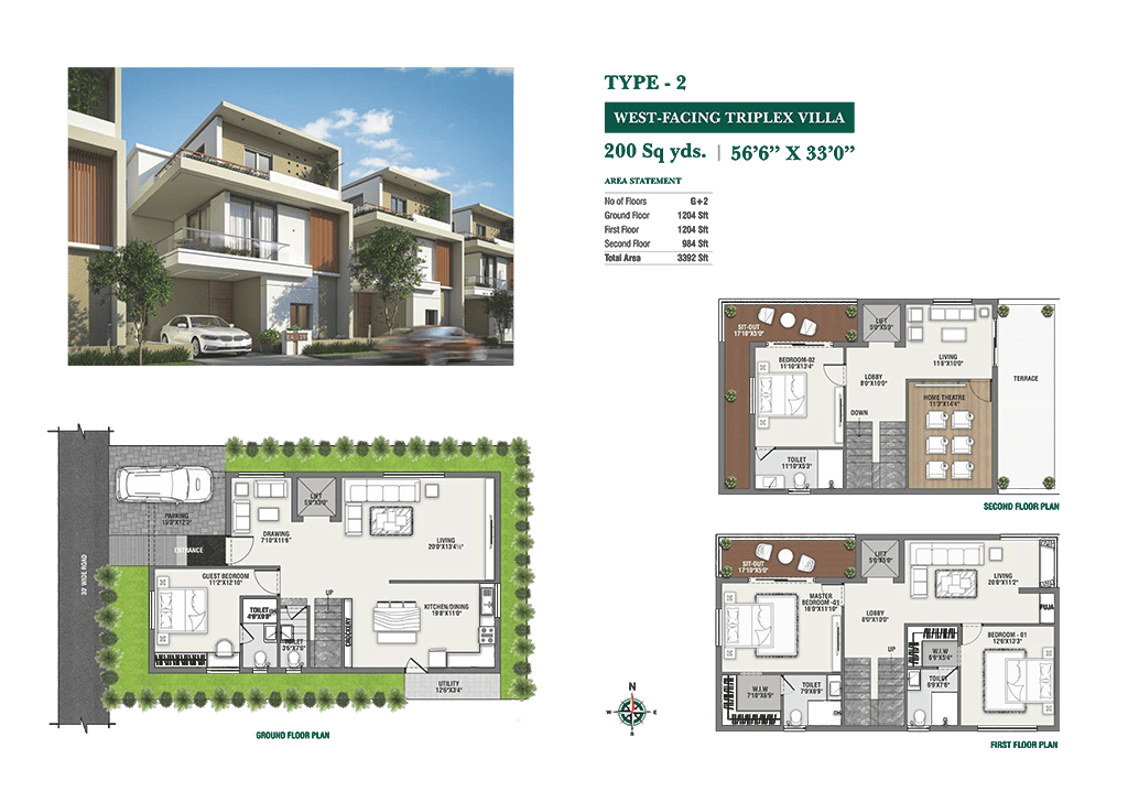 West Facing – 200 Sq. Yards