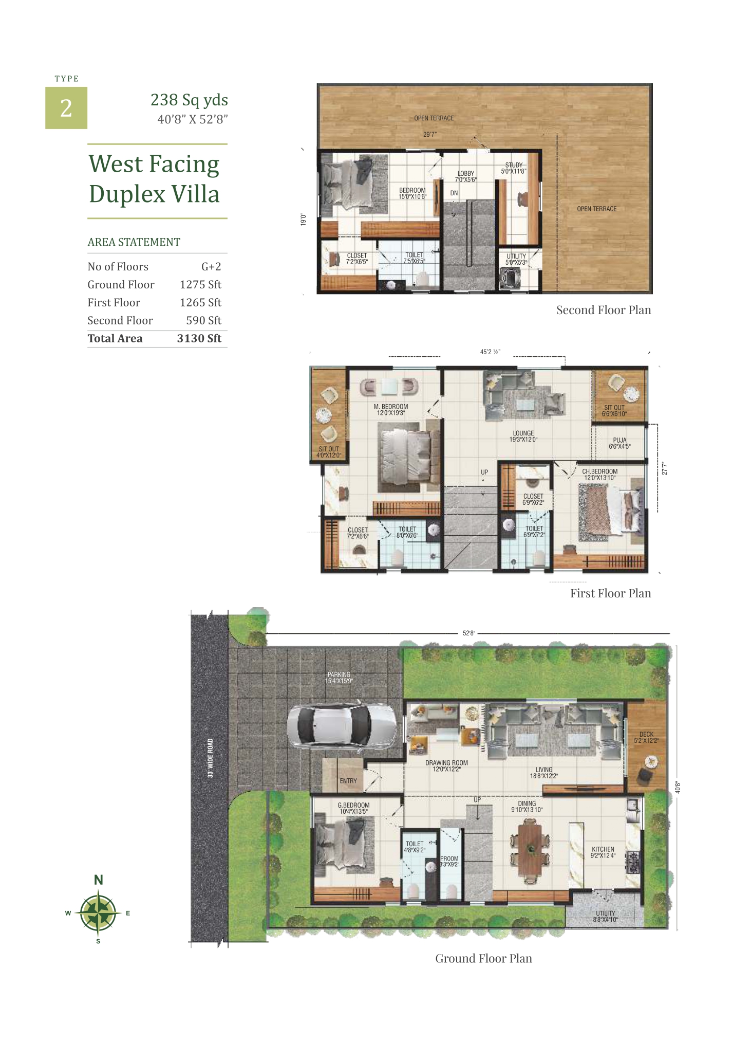 West Facing – 238 Sq. Yards