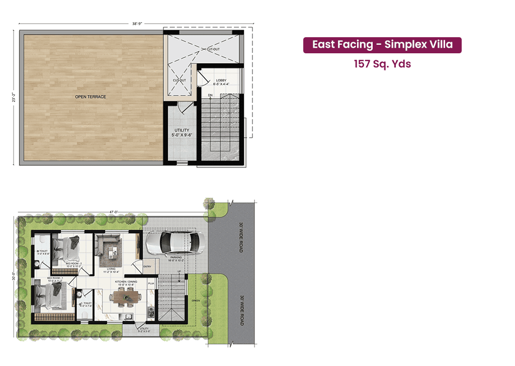East Facing – 157 Sq. Yards