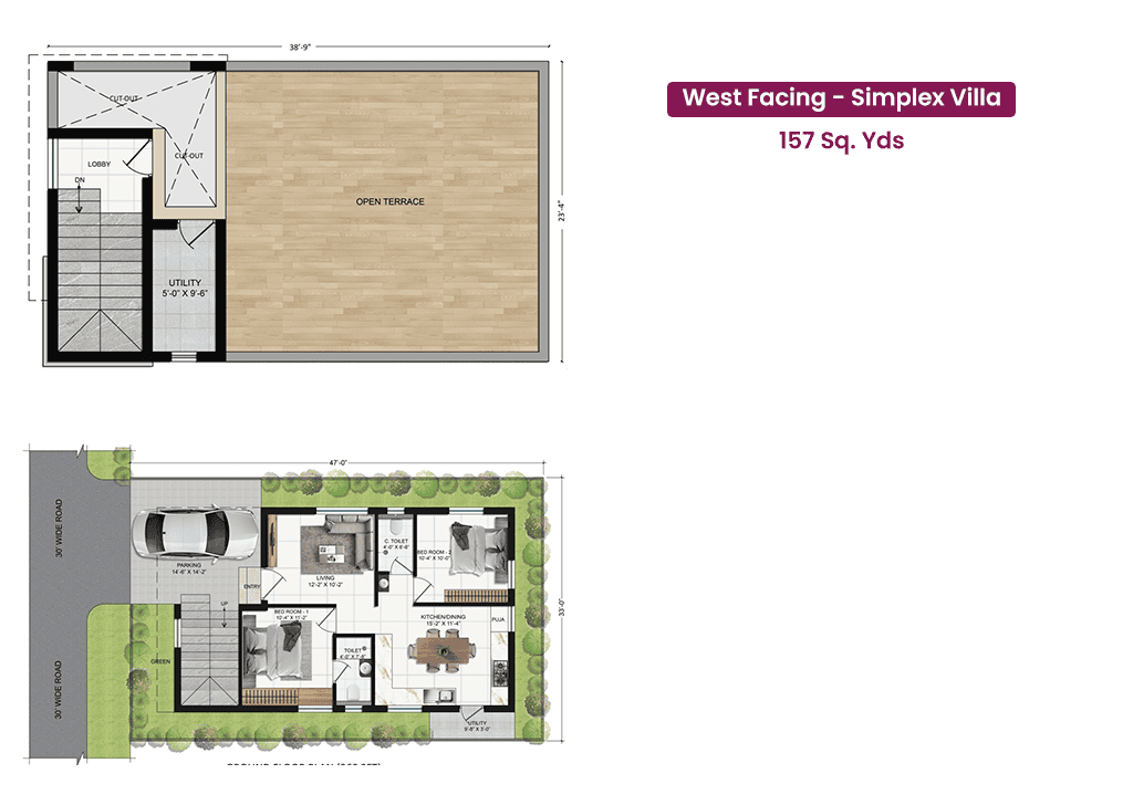 West Facing – 157 Sq. Yards