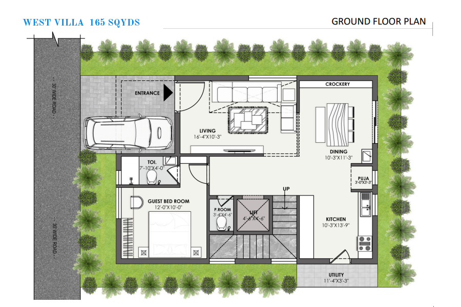 WEST VILLA 165 SQYDS