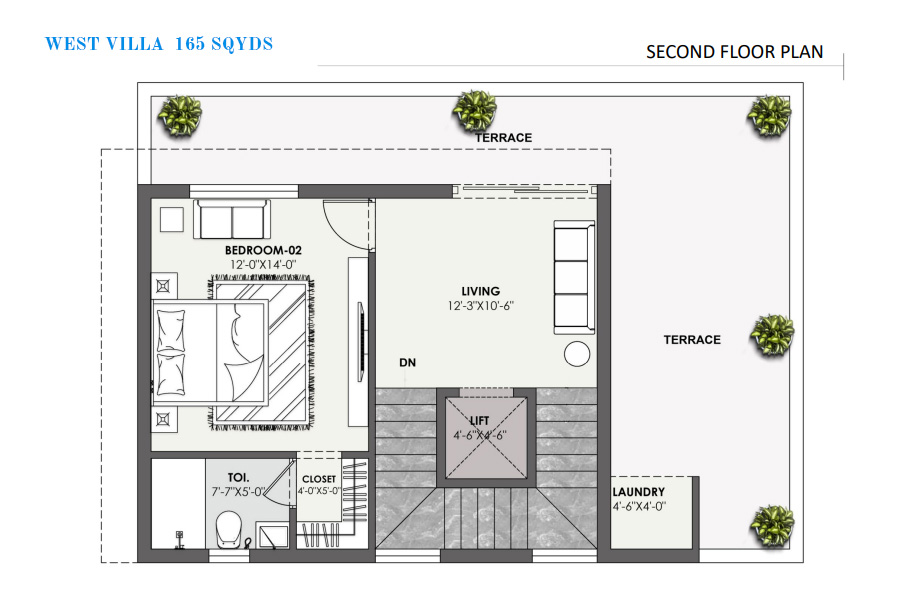 WEST VILLA 165 SQYDS
