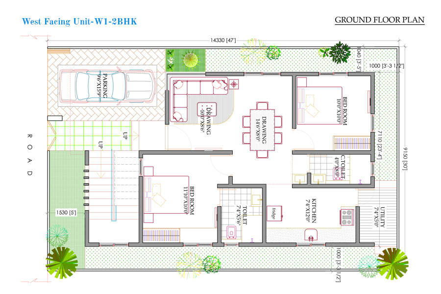 West Facing Unit-W1-2BHK